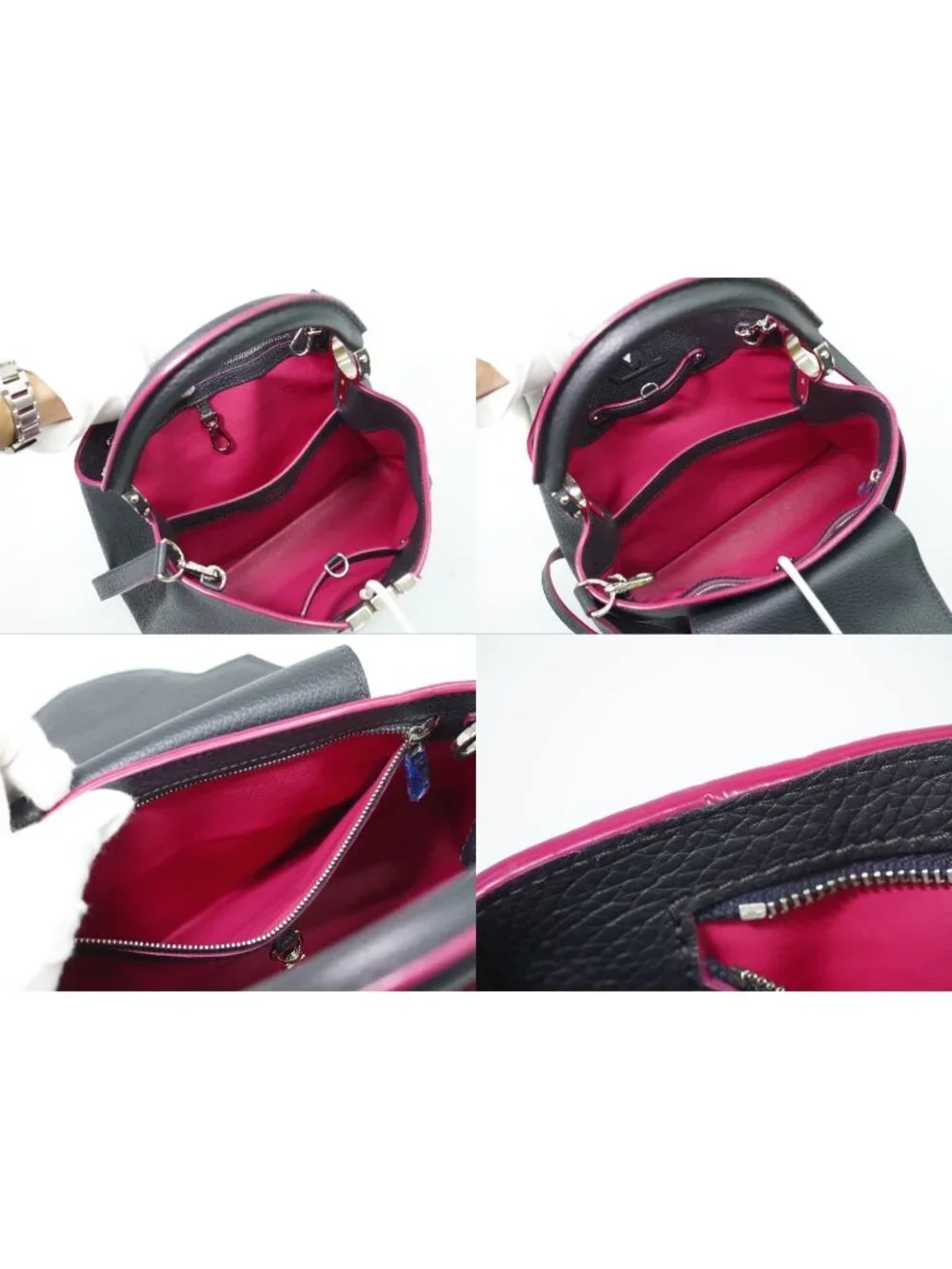 Louis Vuitton LV Capucines PM Taurillon Leather 2-Way Shoulder Bag Cobalt Navy